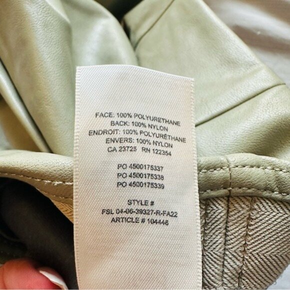 Aritzia Wilfred Roma High-waisted flared Vegan Leather Pant Bitter Sage Sz 4 - Picture 12 of 12